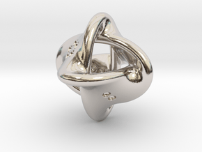 Unusual twisted D8 in Rhodium Plated Brass: Extra Small