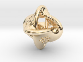 Unusual twisted D8 (bumps inside) in 14K Yellow Gold: Extra Small