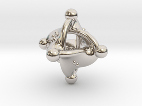 Unusual twisted D8 (knobs) in Rhodium Plated Brass: Extra Small