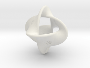 Unusual twisted D8 (bumps inside) in White Natural Versatile Plastic: Large