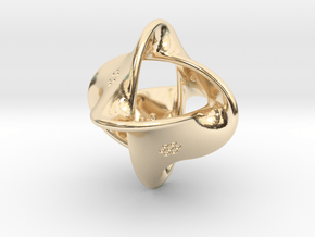 Unusual twisted D8 (bumps inside) in 14k Gold Plated Brass: Large