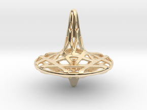 Hexa-Fractal Spinning Top in 14k Gold Plated Brass