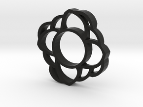 HSpinner Flower in Black Natural Versatile Plastic