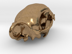 Bear skull pendant in Natural Brass