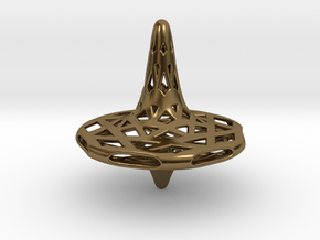 Septa-Fractal Spinning Top in Polished Bronze