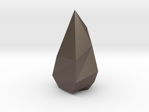 Low poly Crystal in Polished Bronzed Silver Steel