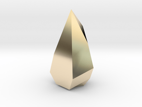 Low poly Crystal in 14k Gold Plated Brass