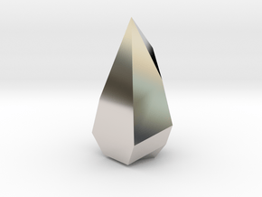 Low poly Crystal in Rhodium Plated Brass