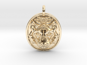 Tiger Pendant in 14k Gold Plated Brass
