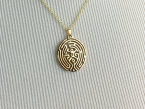 Westworld Maze Pendant in 14k Gold Plated Brass