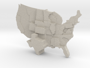 USA by Tornados in Natural Sandstone