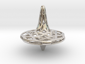 Septa-Fractal Spinning Top in Rhodium Plated Brass