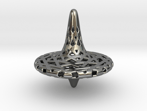 Octa-Fractal Spinning Top in Fine Detail Polished Silver