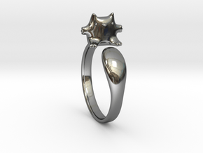 Cat Ring 1 in Fine Detail Polished Silver: Medium
