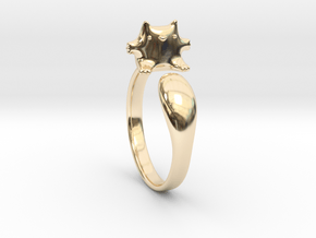 Cat Ring 1 in 14k Gold Plated Brass: Large
