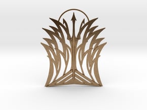 Poseidon Pendant in Natural Brass