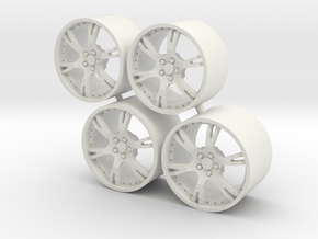 Set Wheels 6 Sporz² for Aoshima Aventador in White Natural Versatile Plastic