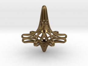 Nona-Fractal Spinning Top in Polished Bronze