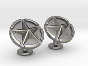 US Army Star Cufflinks in Natural Silver