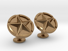 US Army Star Cufflinks in Natural Brass