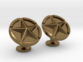 US Army Star Cufflinks in Natural Bronze