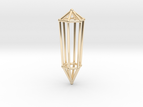 Phi Vogel Crystal - 6 sided in 14k Gold Plated Brass