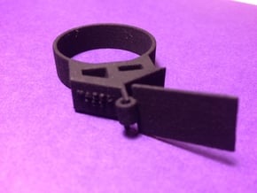 Jewish Wedding Ring in Black Natural Versatile Plastic