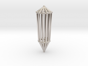Phi Vogel Crystal - 12 sided in Rhodium Plated Brass