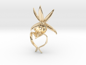 Ghost Orchid Pendant in 14K Yellow Gold