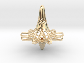 Nona-Fractal Spinning Top in 14k Gold Plated Brass