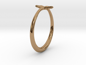 Cygnus Olor Swan Ring 7 in Polished Brass
