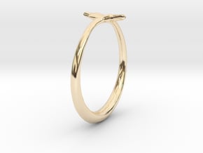 Cygnus Olor Swan Ring 7 in 14k Gold Plated Brass