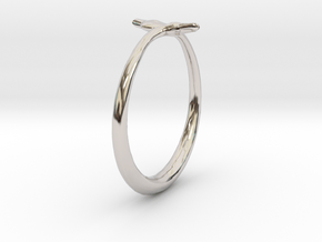 Cygnus Olor Swan Ring 7 in Platinum