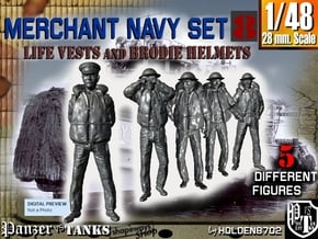 1-48 Merchant Navy Set 8 in Smooth Fine Detail Plastic