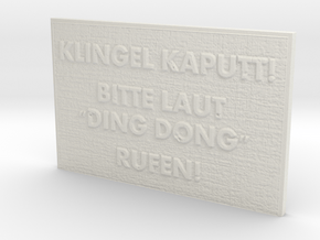 Name Plate "Ding Dong" in White Natural Versatile Plastic