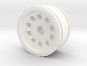 10 Hole Alloy Wheel, 1.7" in White Processed Versatile Plastic