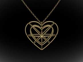 Wire Heart in Polished Brass