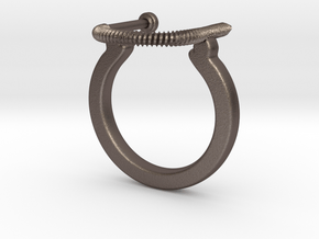 Screw U | Ring in Polished Bronzed Silver Steel: 10 / 61.5