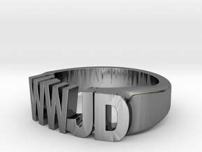 WWJD Size 11.5 in Fine Detail Polished Silver