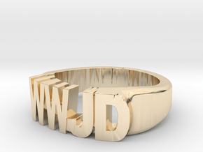 WWJD Size 11.5 in 14k Gold Plated Brass