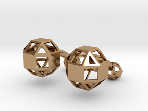 Rhombicuboctahedron cufflinks in Polished Brass