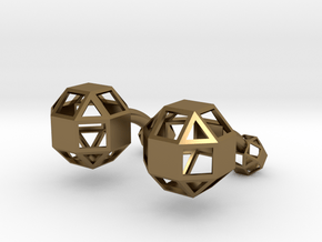 Rhombicuboctahedron cufflinks in Polished Bronze