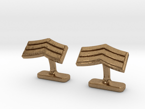 Mens sergeant 3 stripe cufflinks in Natural Brass