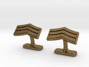 Mens sergeant 3 stripe cufflinks in Natural Bronze