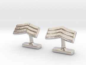 Mens sergeant 3 stripe cufflinks in Rhodium Plated Brass