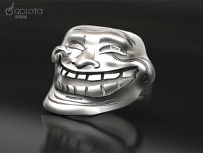 Trollface meme ring in Natural Silver: 7 / 54