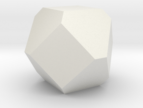 Cuboctohedral Fourteen-sided Die in White Natural Versatile Plastic