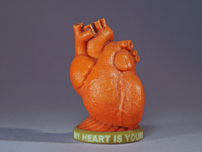 Valentine's Heart - 'My Heart is Yours' in Glossy Full Color Sandstone