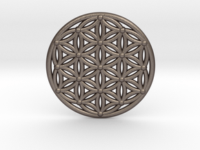 Flower Of Life - Medium in Polished Bronzed Silver Steel