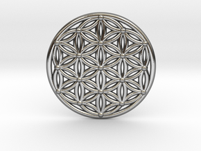 Flower Of Life - Medium in Polished Silver